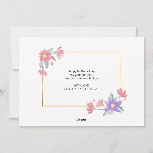 母の日の最初のクラシック文字フルフォトカード シーズンカード (裏面)