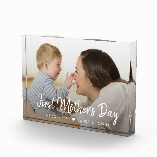 母の日の最初のスクリプトモダンベビーフォトブロック フォトブロック (右)