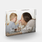 母の日の最初のスクリプトモダンベビーフォトブロック フォトブロック (左)