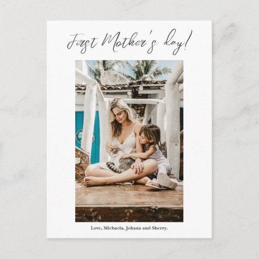 母の日の最初のフォトカード ポストカード (正面)