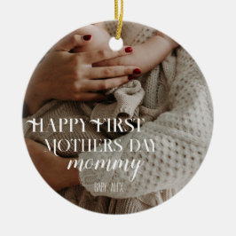 母の日の最初の写モダン真 セラミックオーナメント
