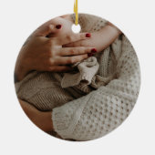 母の日の最初の写モダン真 セラミックオーナメント (裏面)