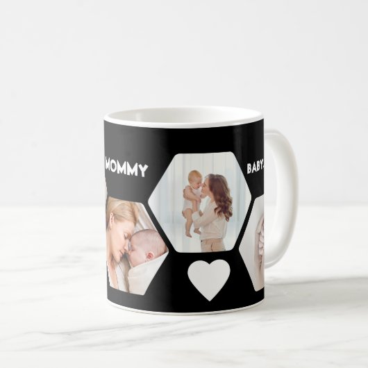 母の日の最初の写真コラージュMug コーヒーマグカップ (正面右)