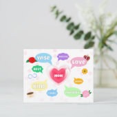 母の日の最高のママ ワード クラウド クイーン クラウン 愛 ポストカード (スタンド正面)