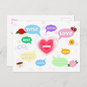 母の日の最高のママ ワード クラウド クイーン クラウン 愛 ポストカード (正面/裏面)