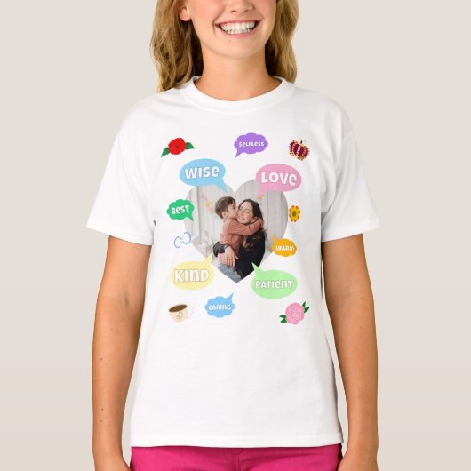 母の日の最高のママ ワード クラウド クイーン クラウン 愛 Tシャツ (正面)