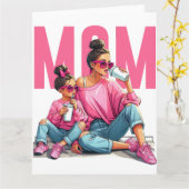 母の日の最高のマム3 スーパーママ カード (黄色い花)