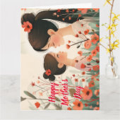 母の日の最高のマム8 スーパーママ カード (黄色い花)