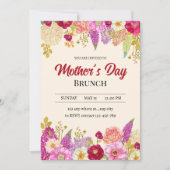 母の日の朝食会招待状、花の母の日 招待状 (正面)