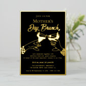 母の日の朝食会 箔招待状 (立ち正面)