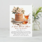 母の日の朝食、パンケーキ、ホーソンフラワー 招待状 (スタンド正面)
