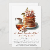 母の日の朝食、パンケーキ、山楂の花 招待状 (正面/裏面)