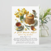 母の日の朝食 - パンケーキ＆水仙 招待状 (スタンド正面)