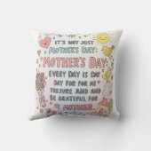 母の日の枕："マニュアルなし、母の愛のみ" クッション (裏面)