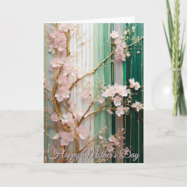 母の日の桜の花が咲く壁 カード