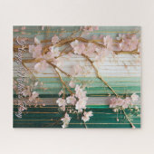母の日の桜の花が咲く壁 ジグソーパズル (横)