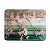 母の日の桜の花が咲く壁 マグネット (横)