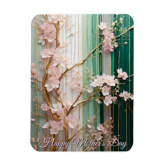 母の日の桜の花が咲く壁 マグネット (縦)