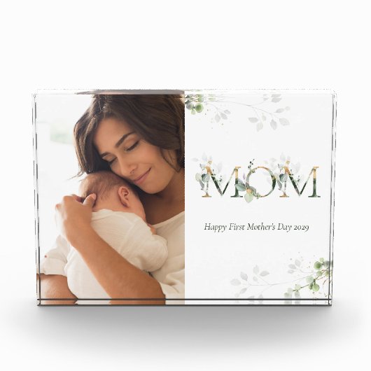 母の日の植物文字写真 フォトブロック (正面)