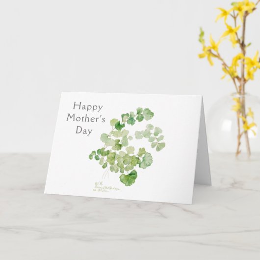 母の日の植物水色 カード (黄色い花)
