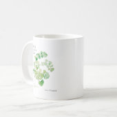 母の日の植物水色 コーヒーマグカップ (正面左)