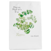 母の日の植物水色 ミディアムペーパーバッグ (正面)