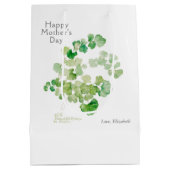 母の日の植物水色 ミディアムペーパーバッグ (裏面)