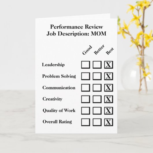 母の日の業績評価 カード (黄色い花)