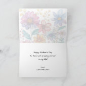 母の日の楽しい遊び心のある花のデザイン カード (内部)