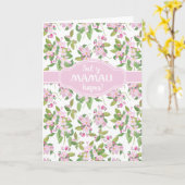 母の日の歓迎ピンクのリンゴの花 カード (黄色い花)