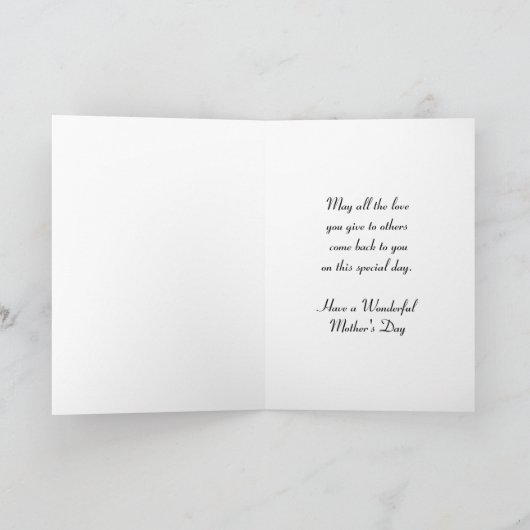 母の日の母および子供のシルエット カード (内部)