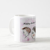 母の日の母および子供のマグ コーヒーマグカップ (正面左)