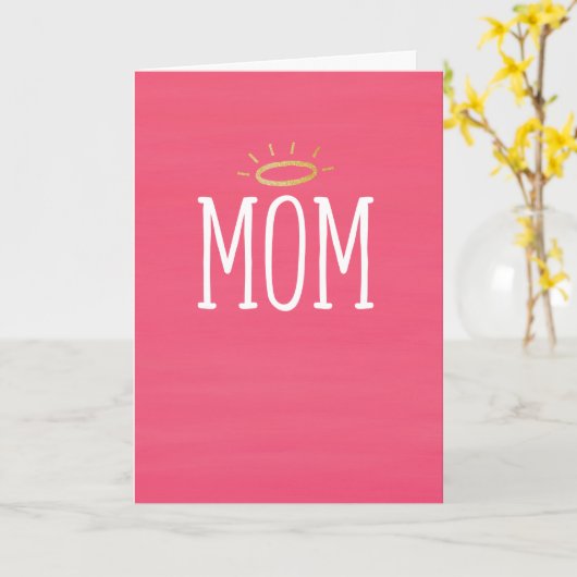 母の日の母とハロー カード (黄色い花)