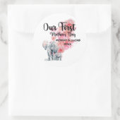 母の日の母とベビー象 ラウンドシール (バッグ)