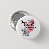 母の日の母とベビー象 缶バッジ (正面&裏面)