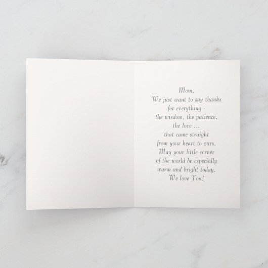 母の日の母のために。フォトカカスタムード カード (内部)