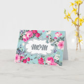 母の日の母のために。ヴィンテージバラ カード (黄色い花)