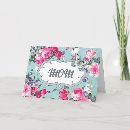 母の日の母のために。ヴィンテージバラ カード (正面)