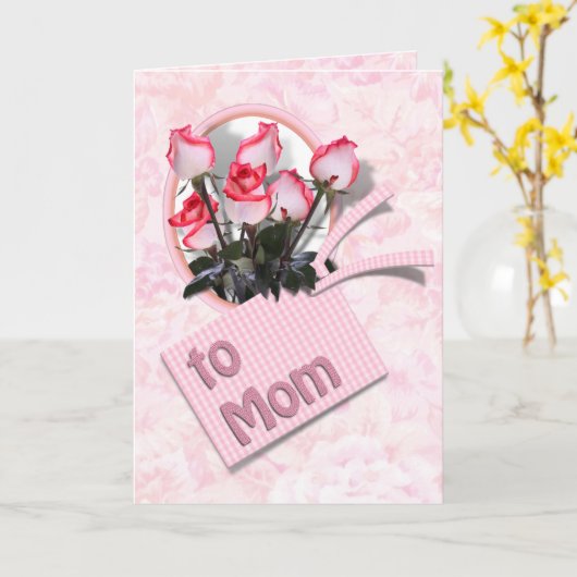 母の日の母のためのバラ カード (黄色い花)