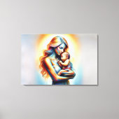 母の日の母の愛ソフトパステルオーラ キャンバスプリント (正面)