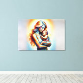 母の日の母の愛ソフトパステルオーラ キャンバスプリント (インサイチュ (ウッドフロア))