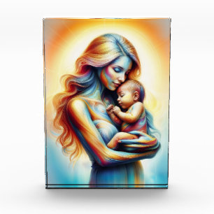 母の日の母の愛ソフトパステルオーラ フォトブロック