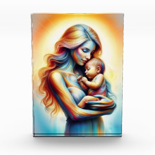 母の日の母の愛ソフトパステルオーラ フォトブロック (正面)