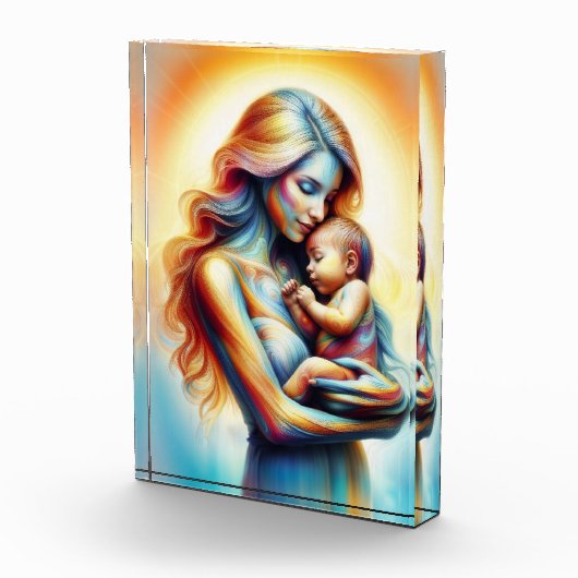 母の日の母の愛ソフトパステルオーラ フォトブロック