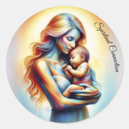 母の日の母の愛ソフトパステルオーラ ラウンドシール (正面)