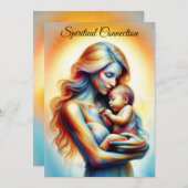 母の日の母の愛ソフトパステルオーラ 招待状 (正面/裏面)