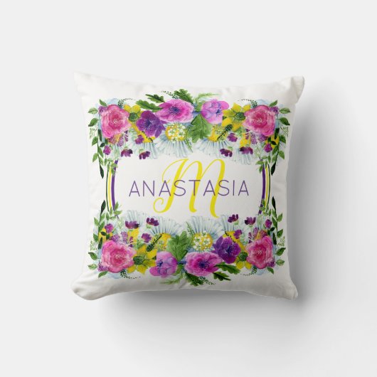 母の日の母の日日曜水彩画 クッション (正面)