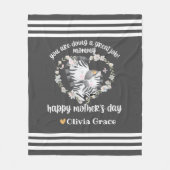 母の日の母への贈り物┘母とベビーゼブラ フリースブランケット (正面)