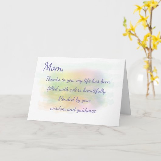 母の日の水の色ありがとう知恵 カード (黄色い花)