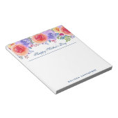 母の日の水の色の花 ノートパッド (アングル)